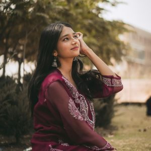 Ladies purple traditional suit